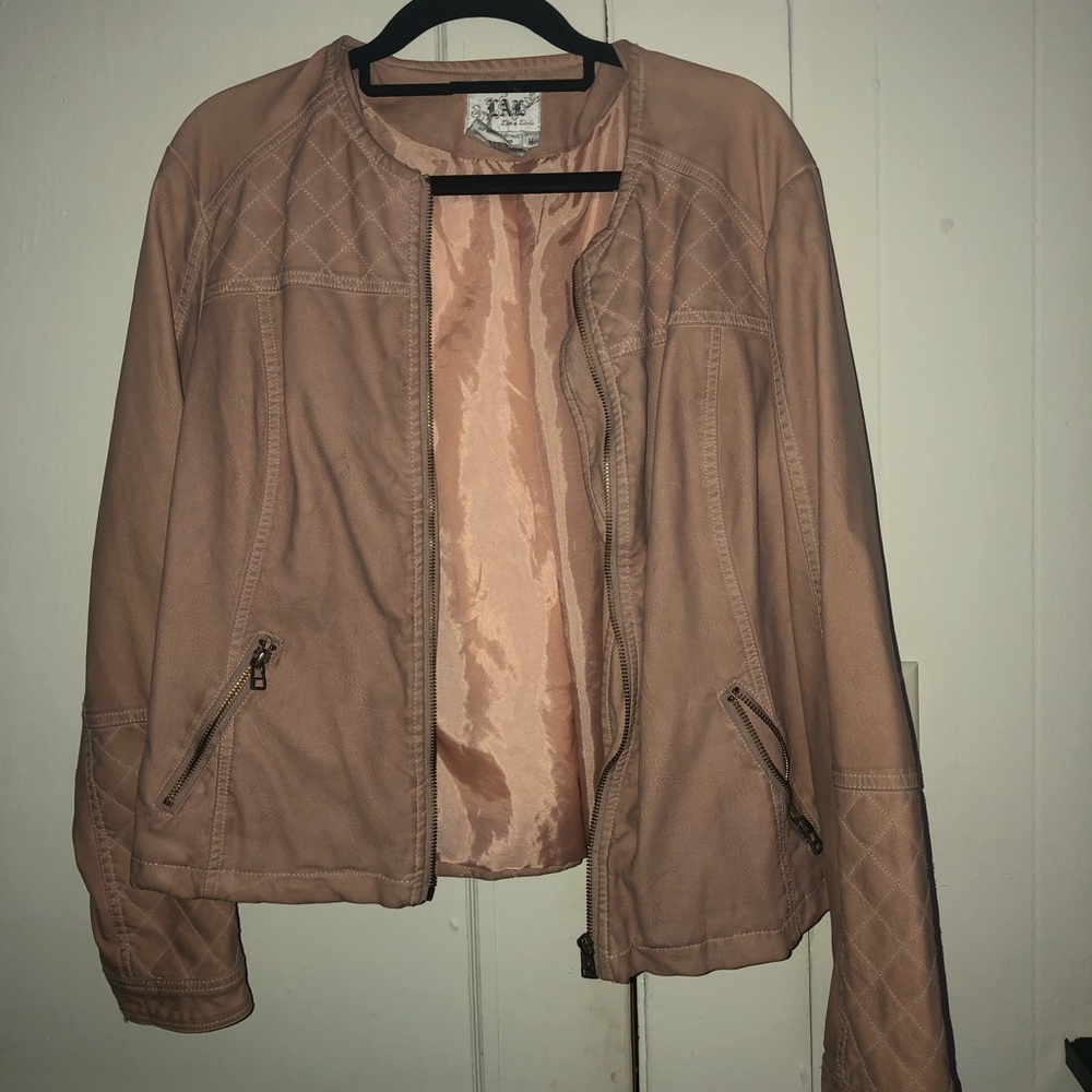 Light pink leather jacket